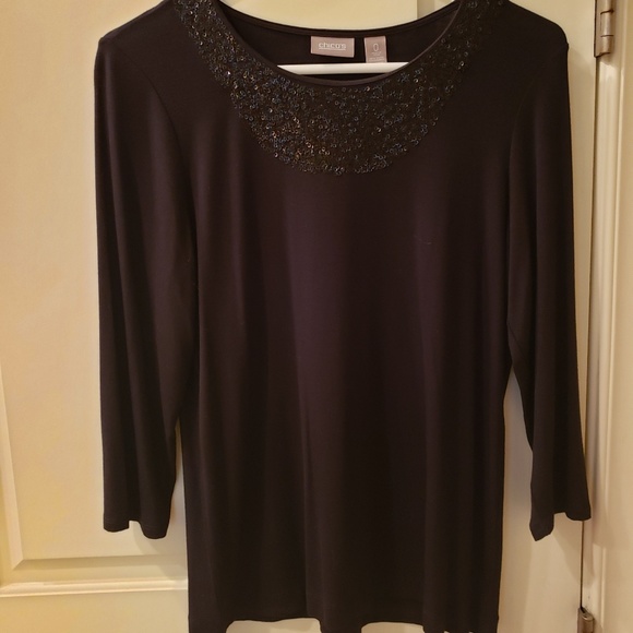 Chico's Black sequined top, size small - Picture 4 of 4